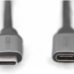 Digitus USB 2.0 Cable USB-C male - USB-C female 60W Μαύρο 1m (DB-300230-010-S)