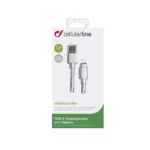 Cellular Line USB 2.0 Cable USB-C male - USB-A Λευκό 1.2m