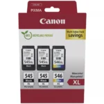 Canon PG-545 XL x2 / CL-546 XL Multi Pack Γνήσιο Photo Value Pack με 3 Μελάνια Εκτυπωτή InkJet Photo Μαύρο / Πολλαπλό (Color) (8286B013)
