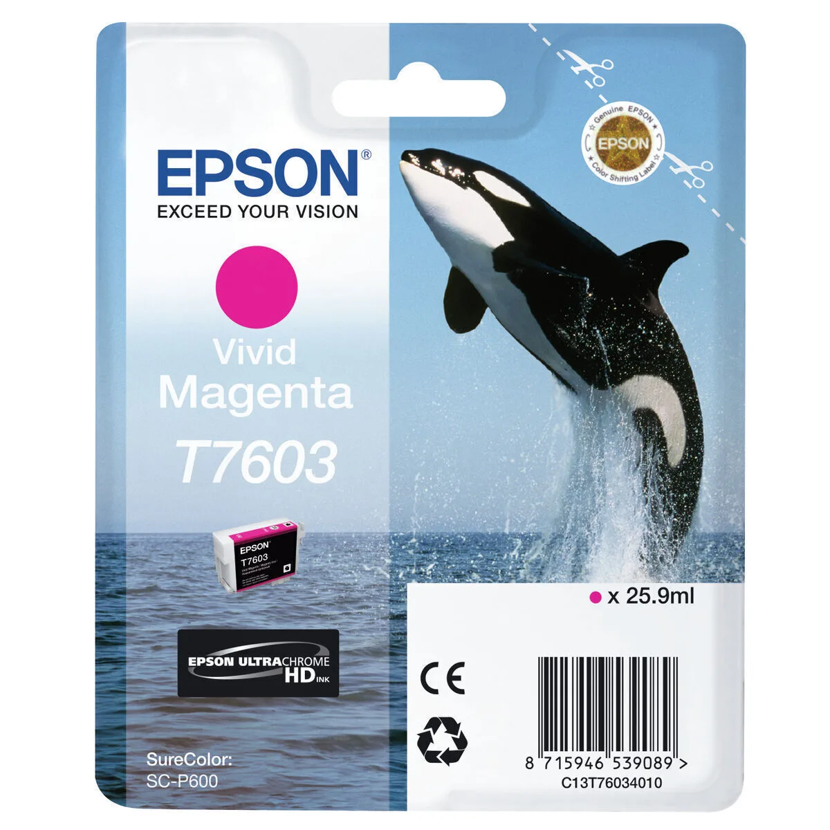Epson T7603 Γνήσιο Μελάνι Εκτυπωτή InkJet Vivid Ματζέντα (C13T76034N10) - Image 1