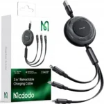 Mcdodo Flat / Retractable USB to Type-C / Lightning / micro USB Cable Μαύρο 1.2m (CA-3570)