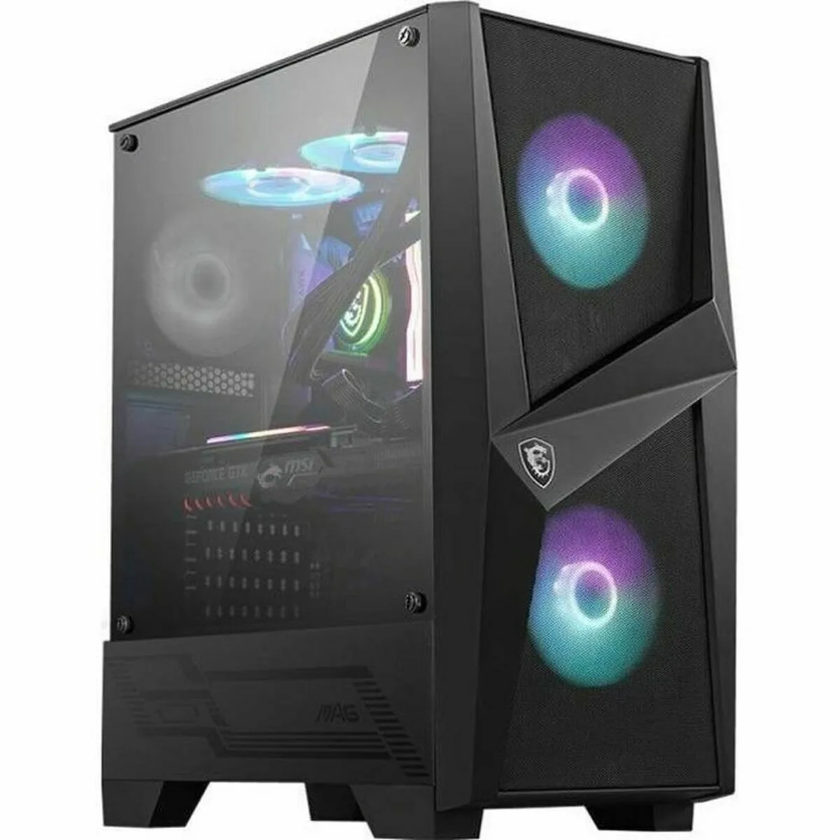MSI MAG Forge 100R Gaming Midi Tower Κουτί Υπολογιστή με Πλαϊνό Παράθυρο και RGB Φωτισμό Μαύρο - Image 1