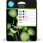 HP 924 Γνήσιο Πακέτο 4 Μελανιών Εκτυπωτή InkJet Κίτρινο / Κυανό / Ματζέντα / Μαύρο (6C3Z1NE)
