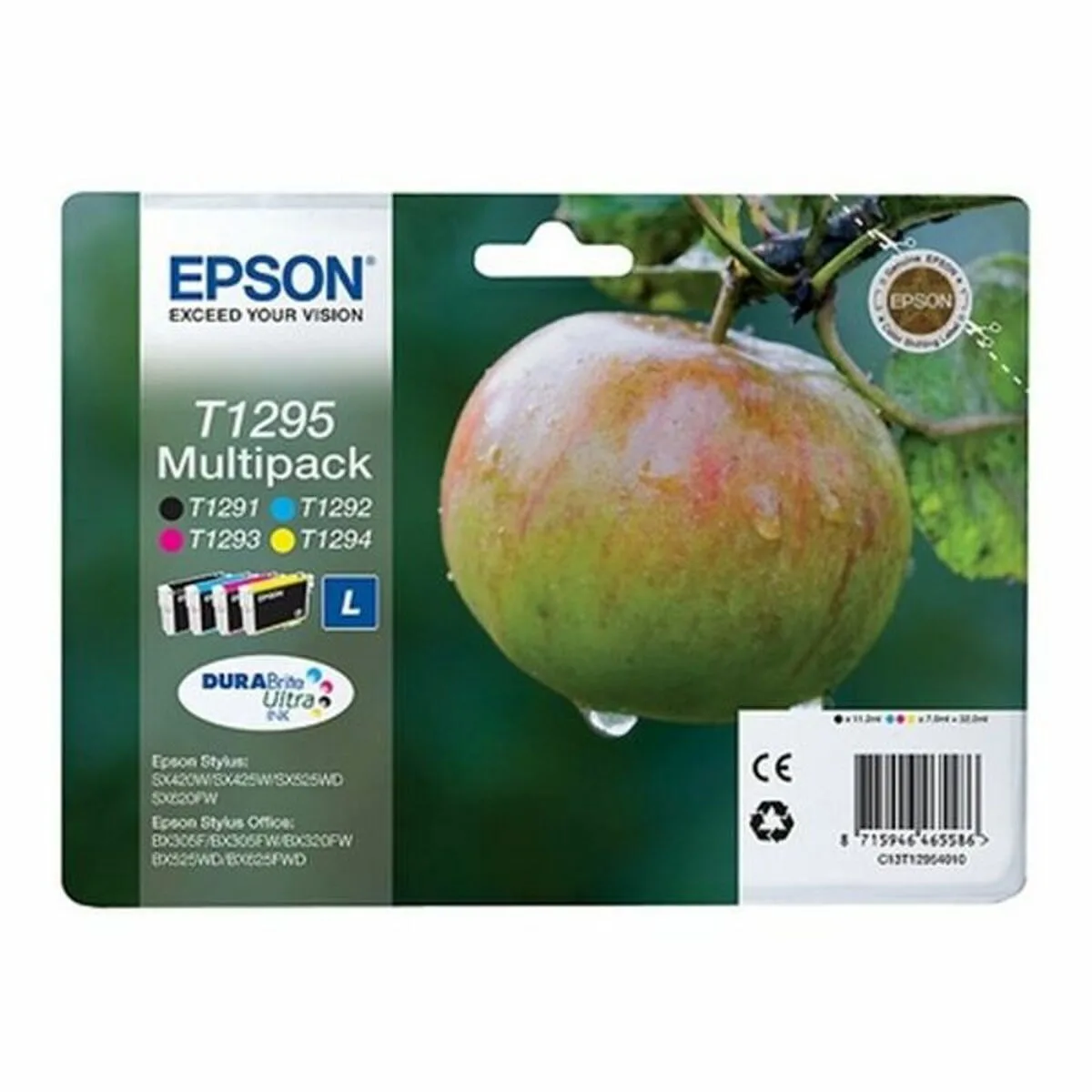 Epson T1295 Γνήσιο Πακέτο Μελανιών Εκτυπωτή InkJet Μαύρο / Πολλαπλό (Color) (C13T12954022) - Image 1
