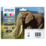 Epson 24 Γνήσιο Πακέτο 6 Μελανιών Εκτυπωτή InkJet Μαύρο / Πολλαπλό (Color) (C13T24284021)