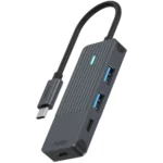 Rapoo USB 3.2 Hub 4 Θυρών με σύνδεση USB-C Γκρι (11418)
