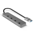 Lindy USB 3.0 Hub 4 Θυρών με σύνδεση USB-A Γκρι (43309)