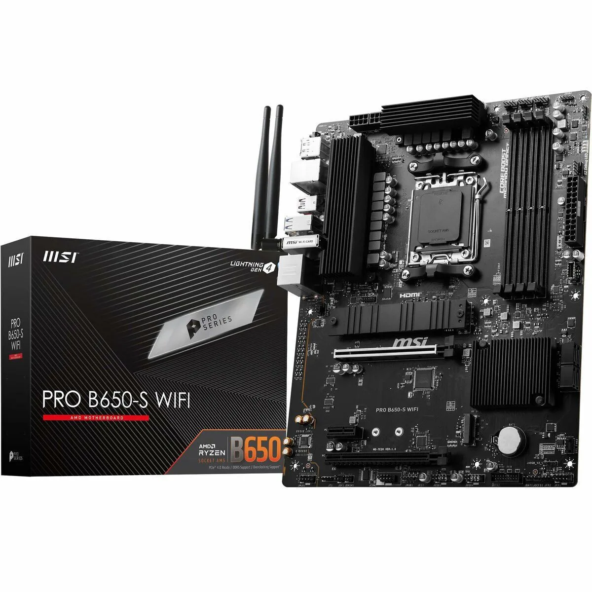 MSI Pro B650-S WIFI Motherboard ATX με AMD AM5 Socket 7E26-003R - Image 1