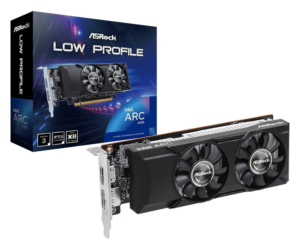 ASRock ARC A310 4GB GDDR6 Low Profile Κάρτα Γραφικών 90-GA4NZZ-00UANF - Image 1