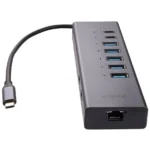 Lindy Dst-mini Duo USB-C / USB-A Docking Station με 4K PD Ethernet και σύνδεση 2 Οθονών Γκρι