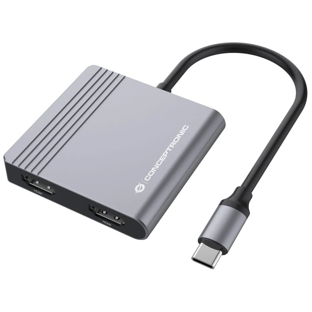 Conceptronic USB-C Docking Station με HDMI 4K PD και σύνδεση 2 Οθονών Γκρι (DONN13G) - Image 1