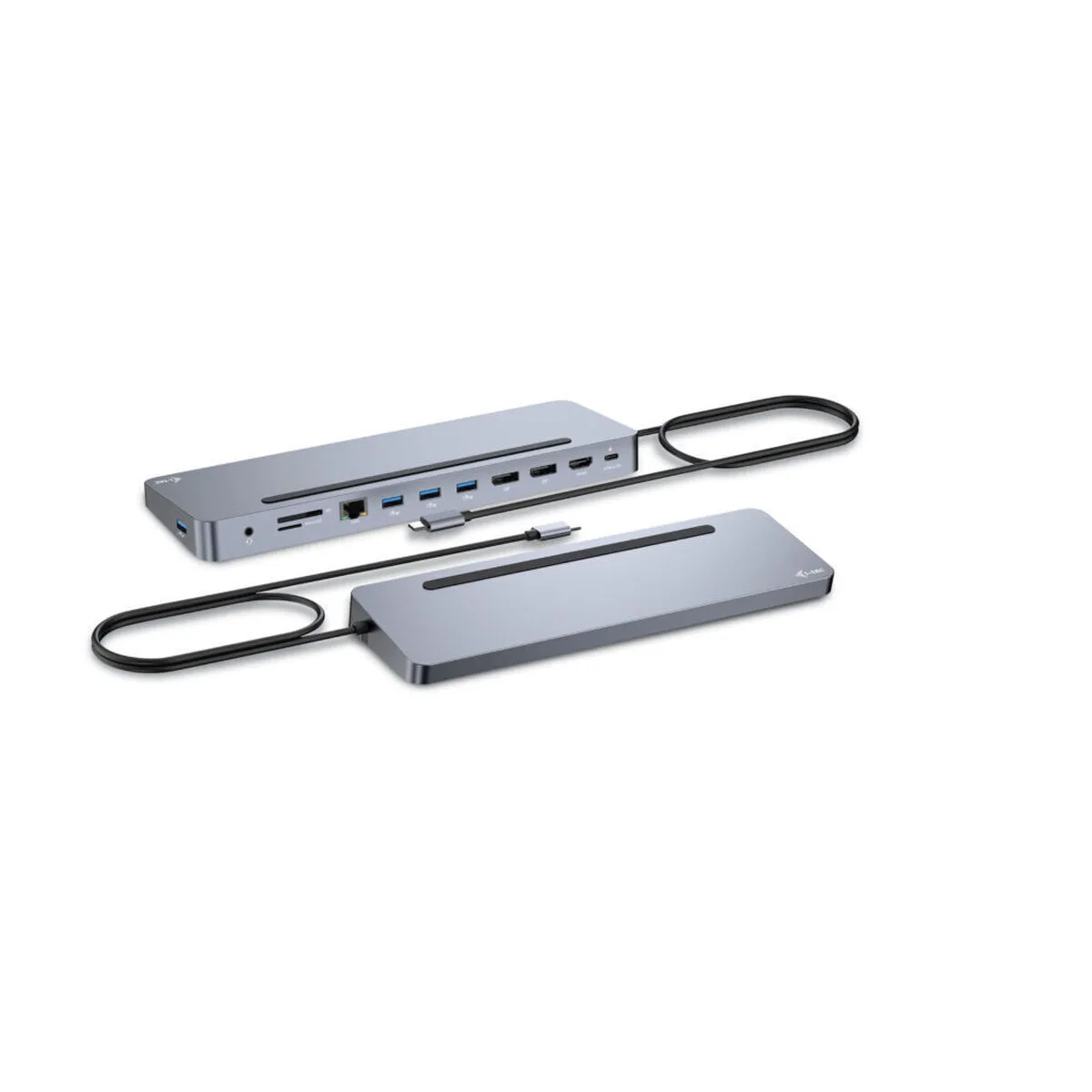 i-tec USB-C Docking Station με HDMI/DisplayPort 4K PD Ethernet και σύνδεση 3 Οθονών Γκρι (C31FLAT2PDPRO) - Image 1