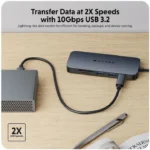 Hyper USB-C Docking Station με HDMI 4K PD Ethernet Γκρι (HD4004GL)