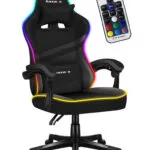 Huzaro Force 4.4 Καρέκλα Gaming Δερματίνης με RGB Φωτισμό Μαύρη