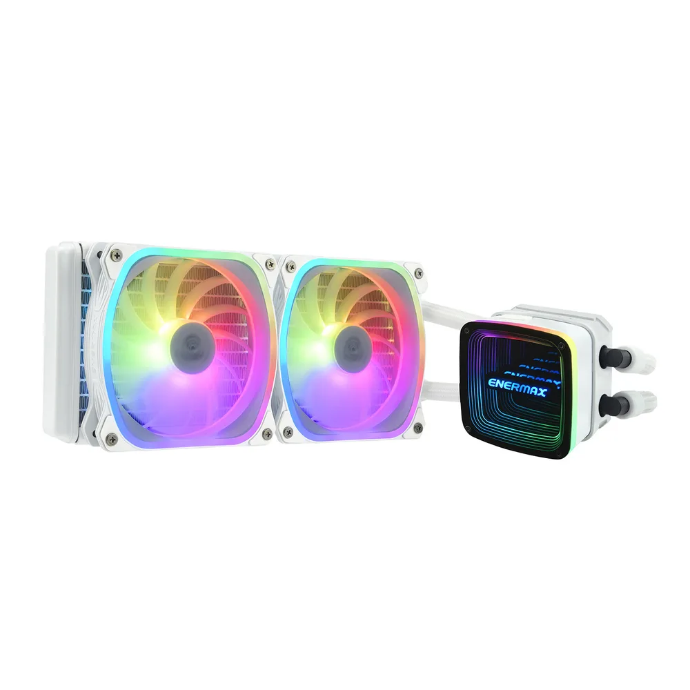 Enermax Aquafusion ADV Υδρόψυξη Επεξεργαστή Διπλού Ανεμιστήρα 120mm για Socket AM4/AM5/1700/1200/115x με RGB Φωτισμό Λευκή - Image 1