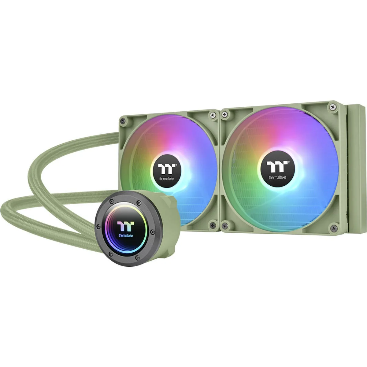 Thermaltake TH280 V2 Matcha Green Edition Υδρόψυξη Επεξεργαστή Διπλού Ανεμιστήρα 140mm για Socket AM4/AM5/1700/1200/115x με ARGB Φωτισμό Πράσινη - Image 1