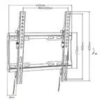 Maclean Energy MC-412 Βάση Τηλεόρασης Τοίχου έως 70" και 45kg