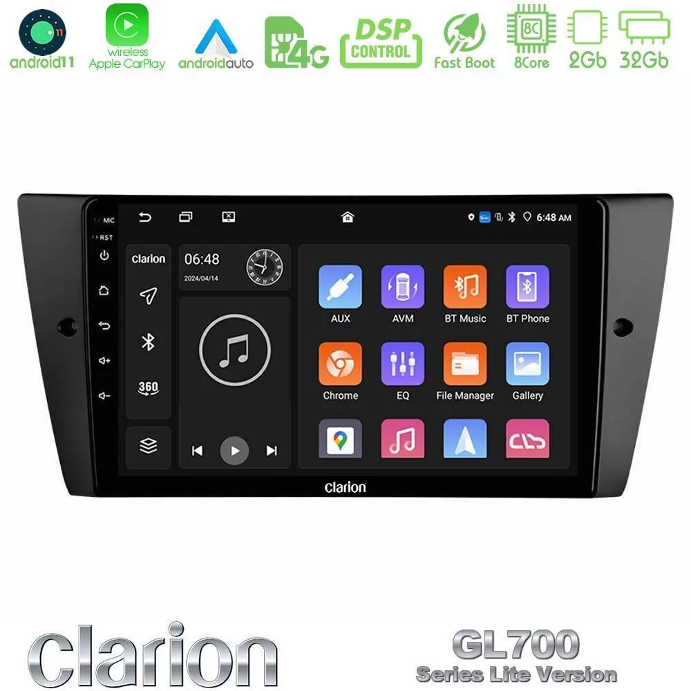 Clarion Ηχοσύστημα Αυτοκινήτου για BMW E90 2006-2011 (Bluetooth/USB/WiFi/GPS/Apple-Carplay/Android-Auto) με Οθόνη Αφής 9" u-G72l-Bm0751 - Image 1