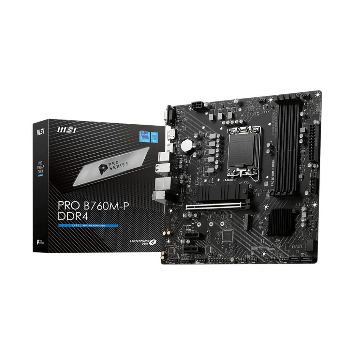 MSI Pro B760M-P DDR4 Motherboard Micro ATX με Intel 1700 Socket 7E02-001R - Image 1