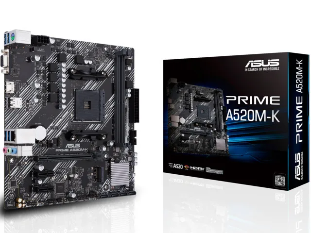 Asus Prime A520M-K Motherboard Micro ATX με AMD AM4 Socket 90MB1500-M0EAY0 - Image 1