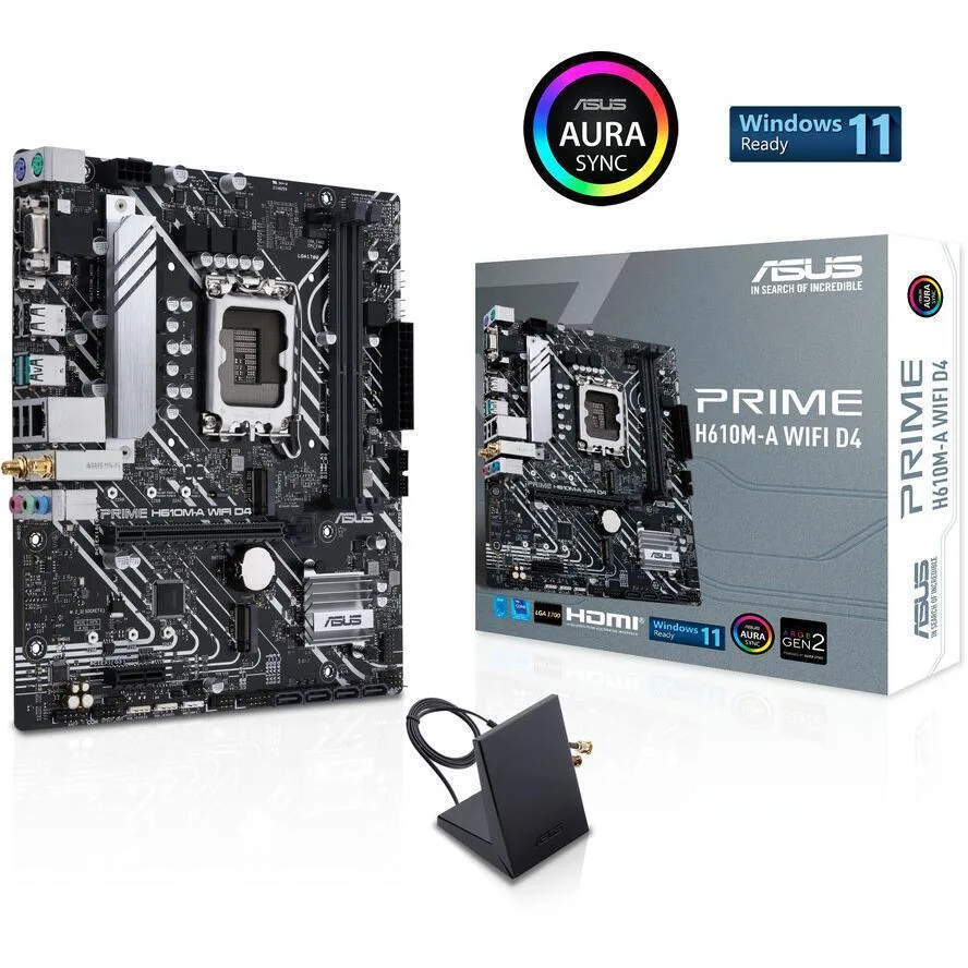 Asus Prime H610M-A WIFI D4 Motherboard Micro ATX με Intel 1700 Socket 90MB1C80-M0EAY0 - Image 1