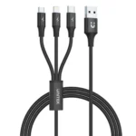 Unitek Braided USB to Lightning / Type-C / micro USB Cable Μαύρο 1.2m (C14049BK)