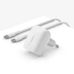 Belkin Φορτιστής με Θύρα USB-C και Καλώδιο USB-C - USB-C 20W Power Delivery Λευκός (WCA006VF1MWH-B6)