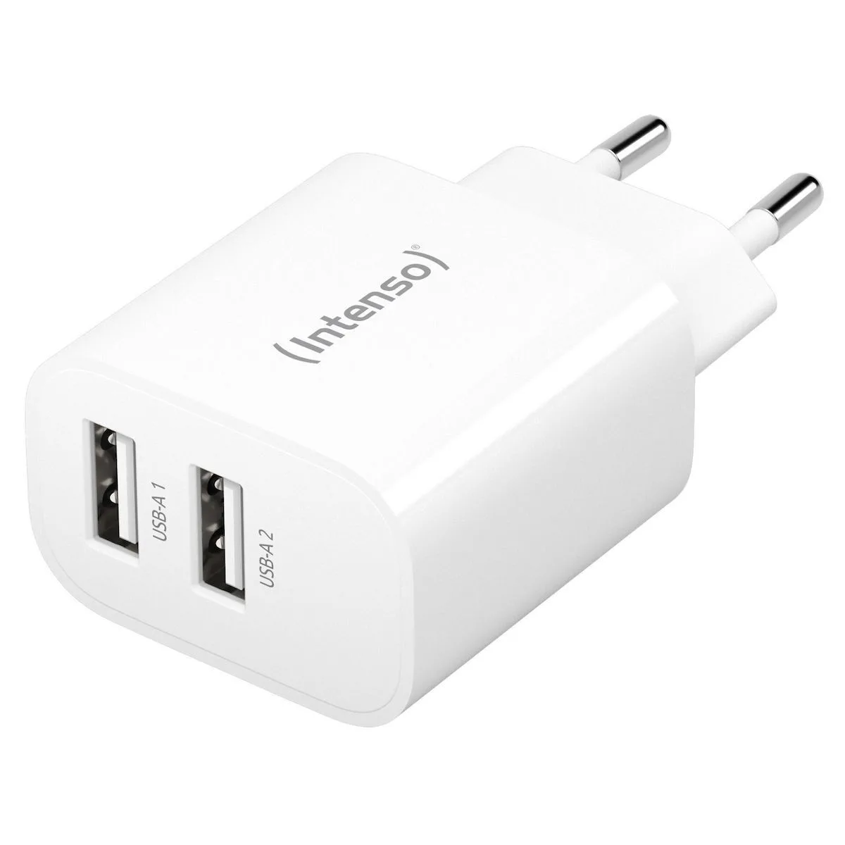 Intenso Φορτιστής Χωρίς Καλώδιο με 2 Θύρες USB-A 24W Λευκός (W24AA) - Image 1