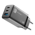 Cellular Line Φορτιστής Χωρίς Καλώδιο GaN με Θύρα USB-A και 2 Θύρες USB-C 65W Μαύρος (444722)