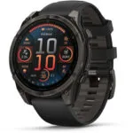 Garmin Fenix 8 Titanium 47mm Αδιάβροχο Smartwatch με Παλμογράφο (Sapphire, Carbon Grey Dlc Titanium With Black/pebble Grey Silicone Band)