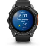 Garmin Fenix 8 Stainless Steel 51mm Αδιάβροχο Smartwatch με Παλμογράφο (Slate Grey With Black Silicone Band)