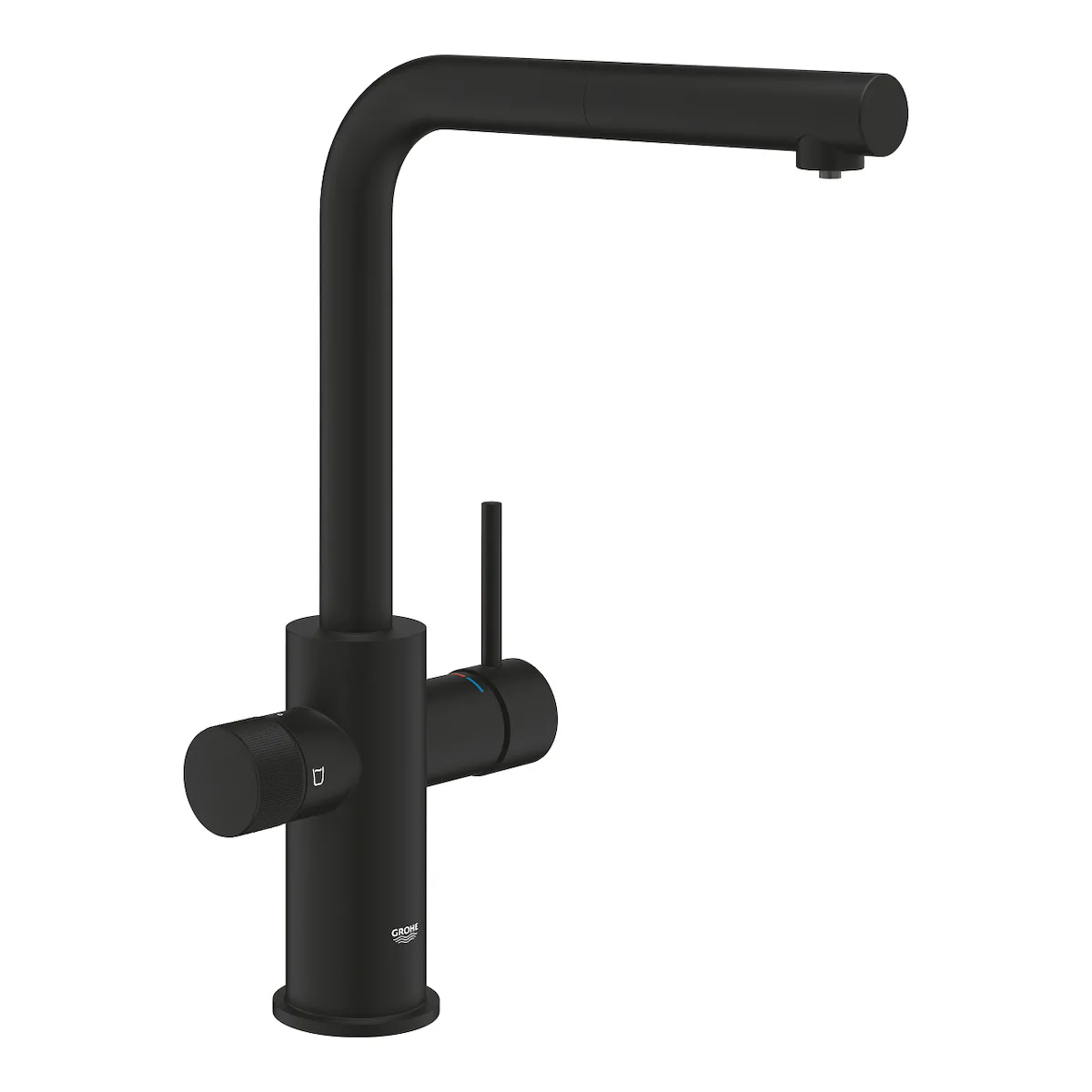 20240905122305_grohe_pure_minta_30590kf0_psili_mpataria_kouzinas_pagou_mple Grohe Pure Minta Ψηλή Μπαταρία Κουζίνας Πάγκου Μαύρη - Image 1