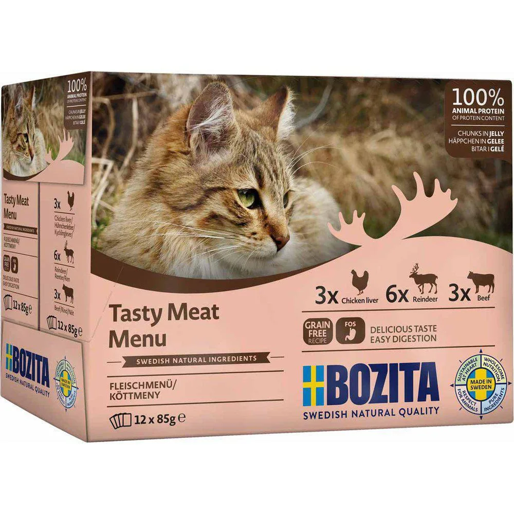 Bozita Feline Meat In Υγρή Τροφή για Ενήλικες Γάτες σε Κονσέρβα με Κρέας χωρίς Σιτηρά & Γλουτένη 12x85gr - Image 1