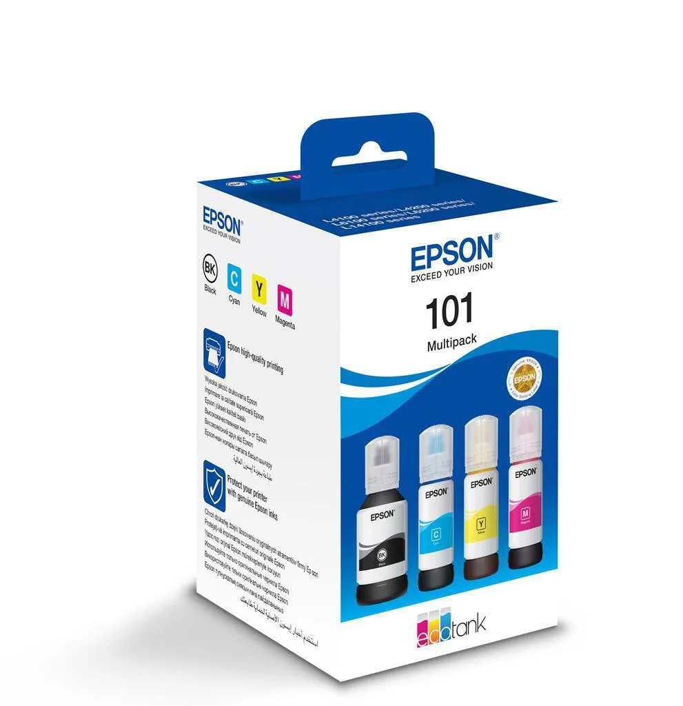 20240909091021_a492d69e Epson 101 Γνήσιο Πακέτο 4 Μελανιών Εκτυπωτή InkJet Κίτρινο / Κυανό / Ματζέντα / Μαύρο (C13T03V64A) - Image 1