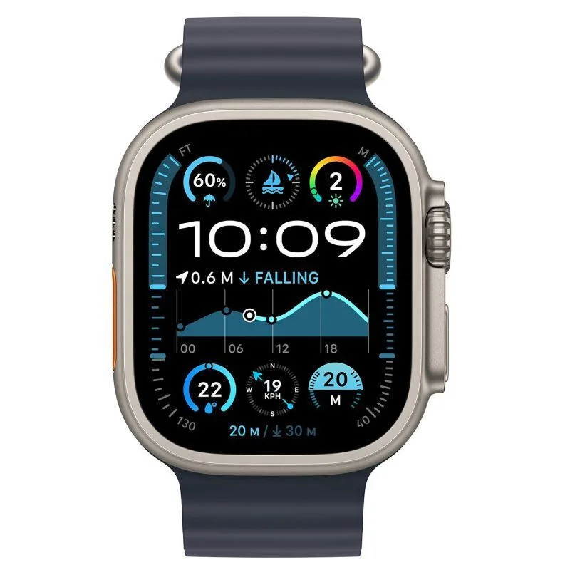 Apple Watch Ultra 2 2024 Titanium 49mm Αδιάβροχο με eSIM και Παλμογράφο (Natural με Navy Ocean Band) - Image 1