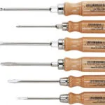 Wiha Workshop Screwdriver Set 6 Pieces Brown Wooden Handles