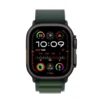 Apple Watch Ultra 2 2024 Titanium 49mm Αδιάβροχο με eSIM και Παλμογράφο (Black με Dark Green Alpine Loop - Large)