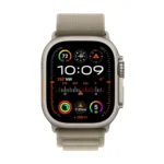 Apple Watch Ultra 2 Titanium 49mm Αδιάβροχο με eSIM και Παλμογράφο (Olive Alpine Loop - Small)