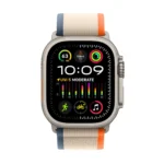 Apple Watch Ultra 2 Titanium 49mm Αδιάβροχο με eSIM και Παλμογράφο (Orange/Beige Trail Loop - S/M)