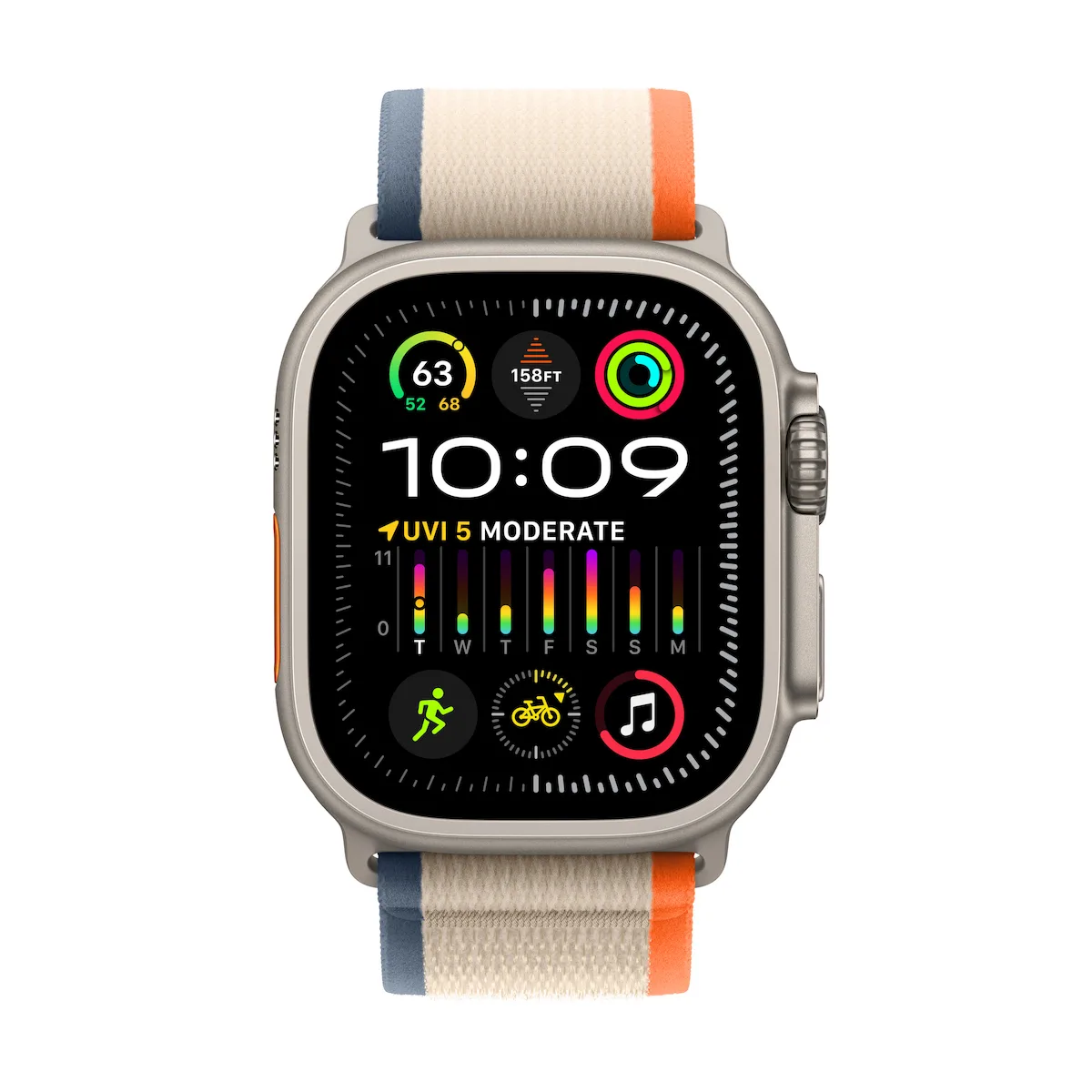 Apple Watch Ultra 2 Titanium 49mm Αδιάβροχο με eSIM και Παλμογράφο (Orange/Beige Trail Loop - S/M) - Image 1