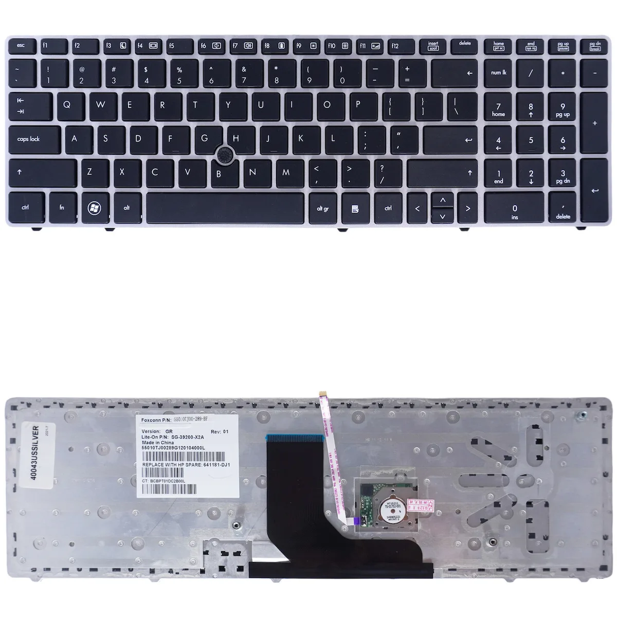 Πληκτρολόγιο Laptop Hp 9z.n6guf.20t 9z.n6guf.c1e Nsk-hx201 Nsk-hx20g Nsk-hx2uf Nsk-hx2ug Nsk-hx301 Nsk-hx30u Nsk-hx3sf Nsk-hx4sf Sg-39201-xua Sg-39300-xua Sg-39310-xua Sn5108 V118878cs2 Κωδ.40043ussilver - Image 1
