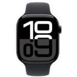 Apple Watch Series 10 Aluminium 42mm Αδιάβροχο με Παλμογράφο (Jet Black με Black Sport Band - S/M)
