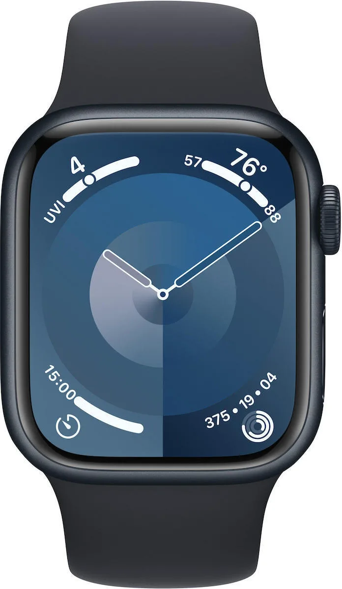 Apple Watch Series 9 Cellular Aluminium 41mm Αδιάβροχο με eSIM και Παλμογράφο (Midnight με Midnight Sport Band (S/M)) - Image 1