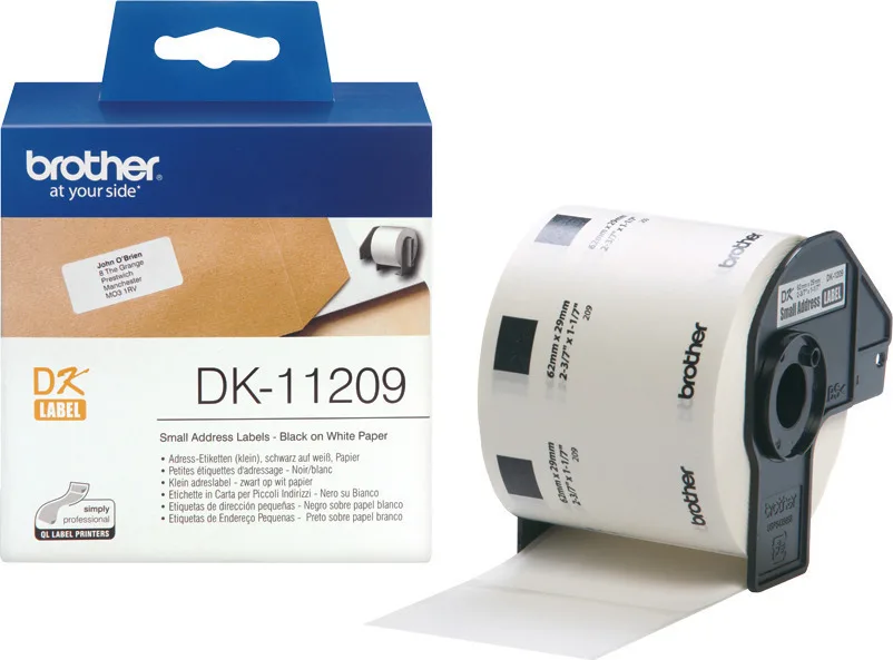 Brother DK-11209 DK-11209 800 Αυτοκόλλητες Ετικέτες σε Ρολό για Εκτυπωτή Ετικετών 62x29mm - Image 1