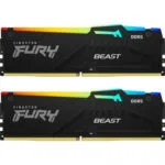 Kingston Fury Beast RGB DDR5 32GB RAM με 2x16GB Modules και Ταχύτητα 6000 για Desktop KF560C36BBE2AK2-32