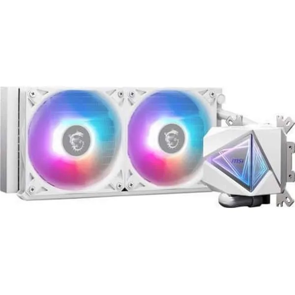 MSI MAG CoreLiquid Υδρόψυξη Επεξεργαστή Διπλού Ανεμιστήρα 120mm για Socket AM4/AM5/1700/1200/115x με ARGB Φωτισμό Λευκή - Image 1