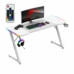 Γραφείο Hero 3.3 RGB Ξύλινο White με LED 140x60x72εκ.