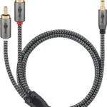 Goobay Καλώδιο 3.5mm male - 2x RCA male Γκρι 1m (65285)
