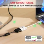 Unitek Hdmi To Vga Adapter Full Hd 60hz White Male Female