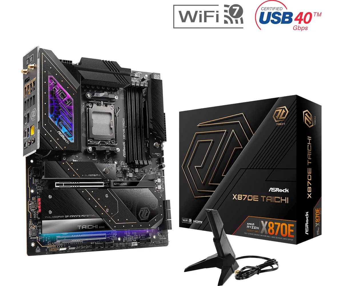 ASRock X870E Taichi Wi-Fi Motherboard Extended ATX με AMD AM5 Socket 90-MXBP90-A0UAYZ - Image 1